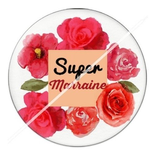 Cabochon résine à coller 25 mm marraine j5