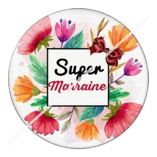 Cabochon résine à coller 25 mm marraine j6