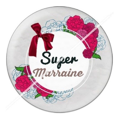 Cabochon résine à coller 25 mm marraine j10