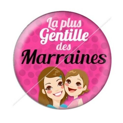 Cabochon résine à coller 25 mm marraine j20