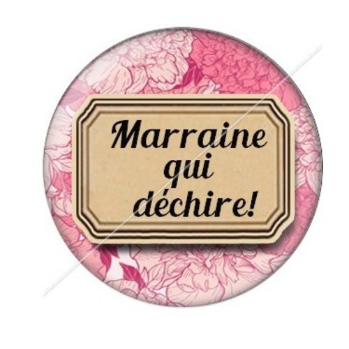 Cabochon résine à coller 25 mm marraine j23