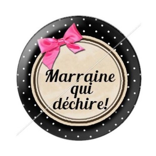 Cabochon résine à coller 25 mm marraine j24