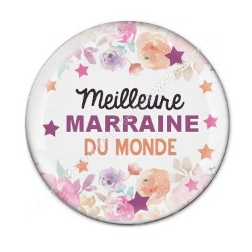 Cabochon résine à coller 25 mm marraine j25