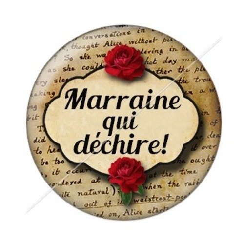 Cabochon résine à coller 25 mm marraine j28