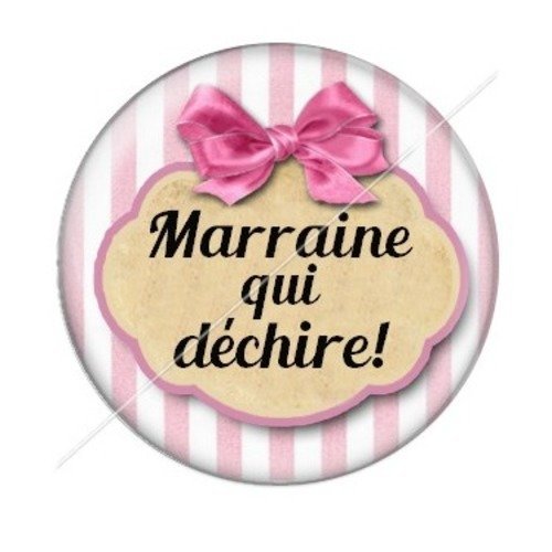 Cabochon résine à coller 25 mm marraine j30