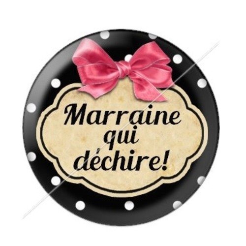 Cabochon résine à coller 25 mm marraine j32