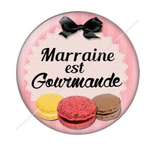 Cabochon résine à coller 25 mm marraine j33