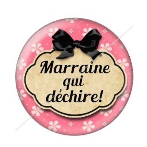 Cabochon résine à coller 25 mm marraine j34