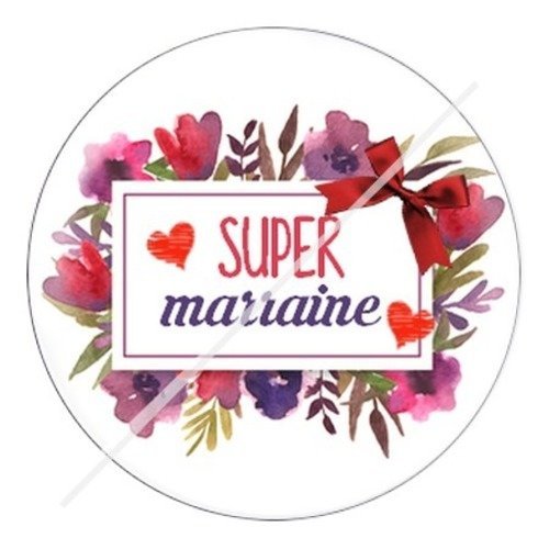 Cabochon résine à coller 25 mm marraine k4