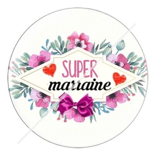 Cabochon résine à coller 25 mm marraine k5