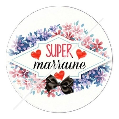 Cabochon résine à coller 25 mm marraine k8