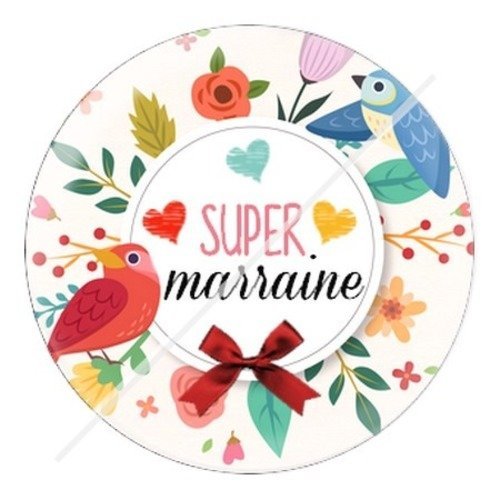 Cabochon résine à coller 25 mm marraine k12