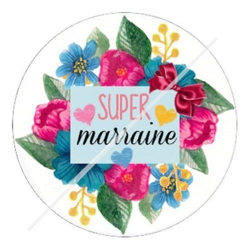 Cabochon résine à coller 25 mm marraine k13