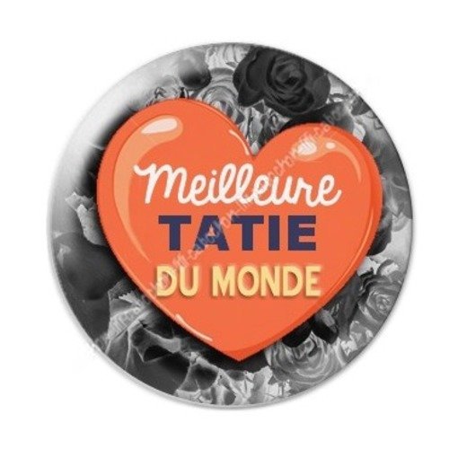 Cabochon résine à coller 25 mm tatie / tata a1