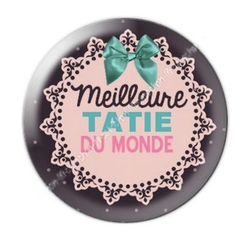 Cabochon résine à coller 25 mm tatie / tata a5