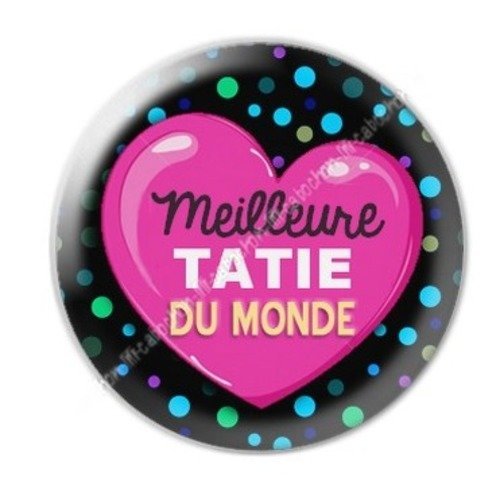 Cabochon résine à coller 25 mm tatie / tata a7