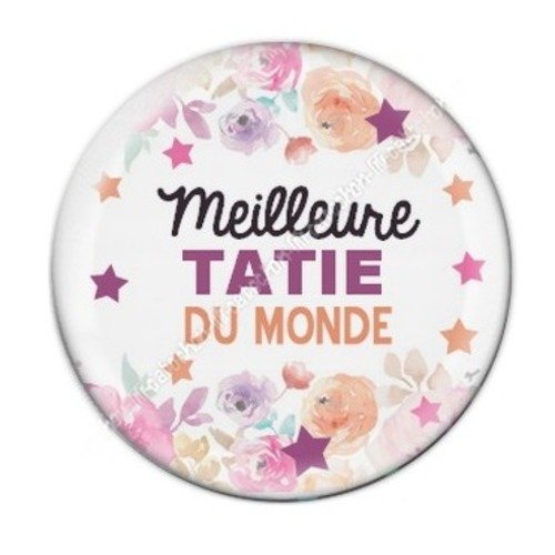 Cabochon résine à coller 25 mm tatie / tata a8