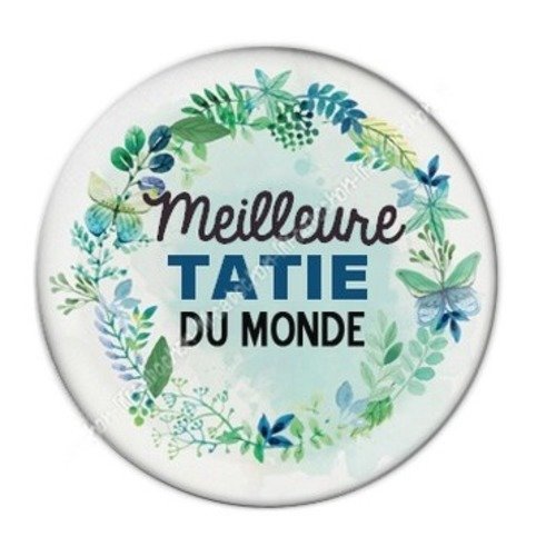 Cabochon résine à coller 25 mm tatie / tata a9