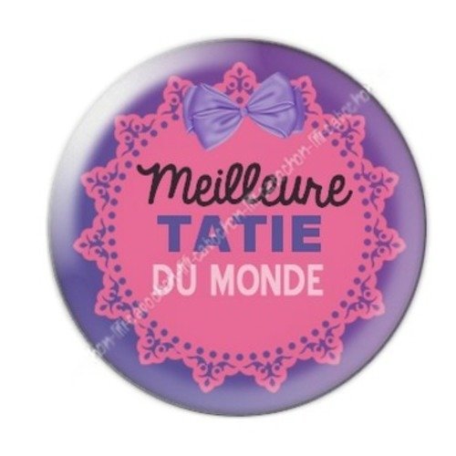 Cabochon résine à coller 25 mm tatie / tata a10