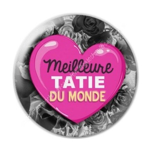 Cabochon résine à coller 25 mm tatie / tata a11