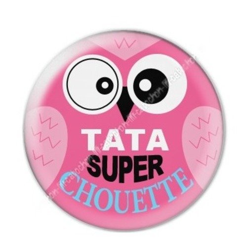 Cabochon résine à coller 25 mm tatie / tata a16