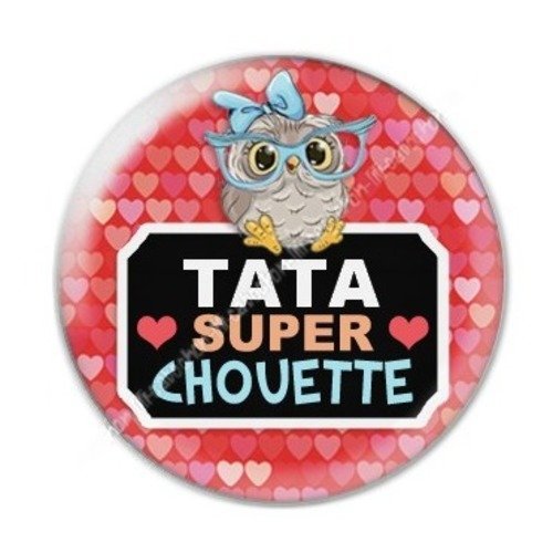 Cabochon résine à coller 25 mm tatie / tata a19