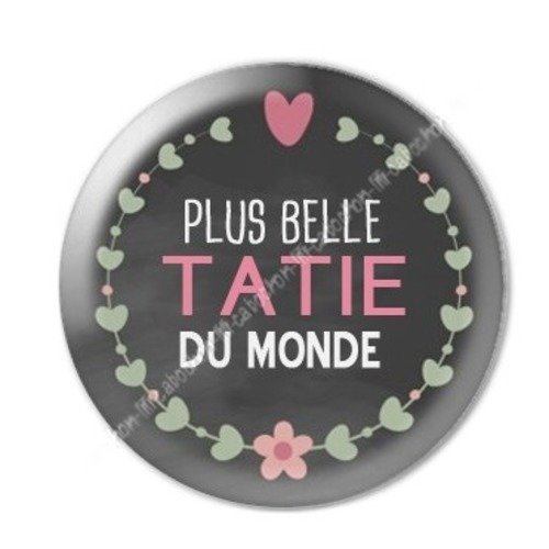 Cabochon résine à coller 25 mm tatie / tata a25