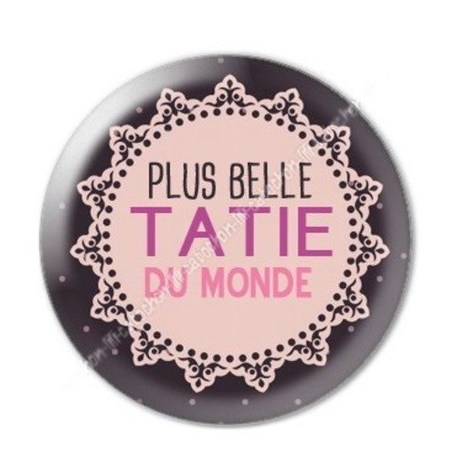 Cabochon résine à coller 25 mm tatie / tata a26