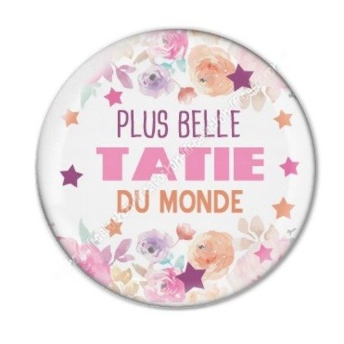 Cabochon résine à coller 25 mm tatie / tata a30