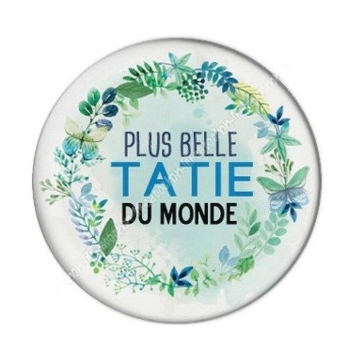 Cabochon résine à coller 25 mm tatie / tata a31