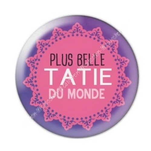 Cabochon résine à coller 25 mm tatie / tata a32