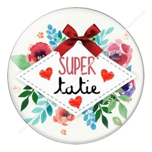 Cabochon résine à coller 25 mm tatie / tata b1