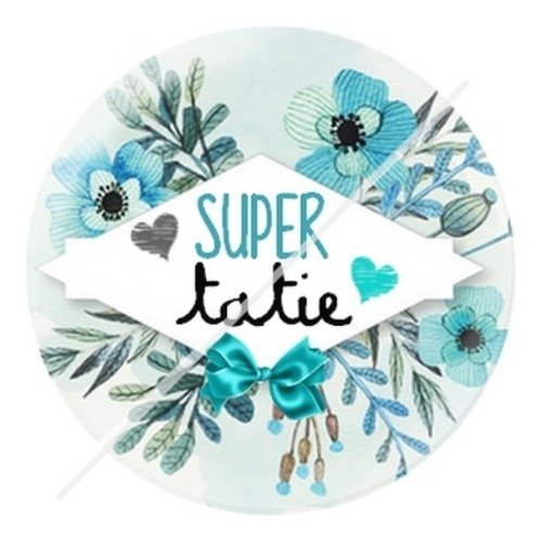 Cabochon résine à coller 25 mm tatie / tata b5