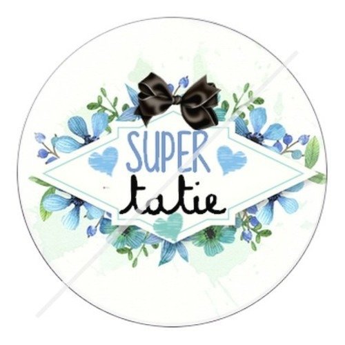 Cabochon résine à coller 25 mm tatie / tata b9