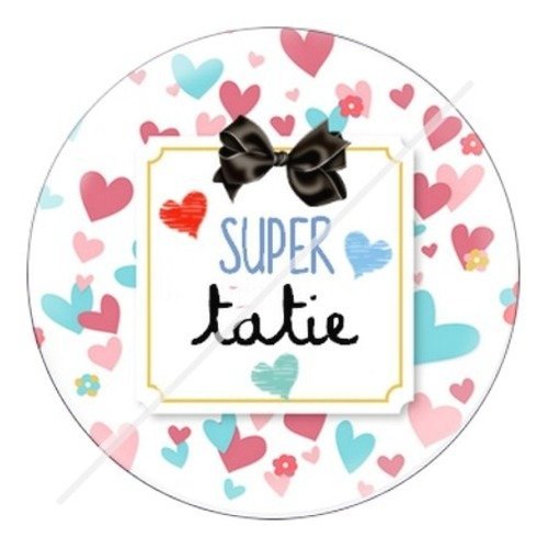 Cabochon résine à coller 25 mm tatie / tata b10