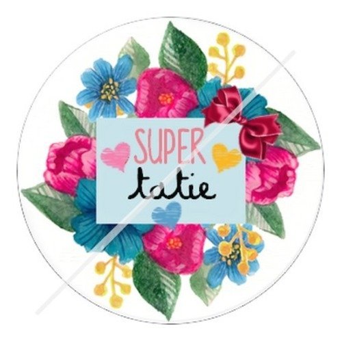 Cabochon résine à coller 25 mm tatie / tata b13