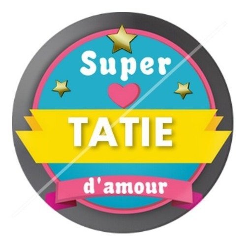 Cabochon résine à coller 25 mm tatie / tata c1