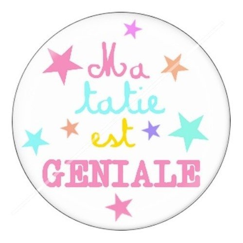 Cabochon résine à coller 25 mm tatie / tata c2