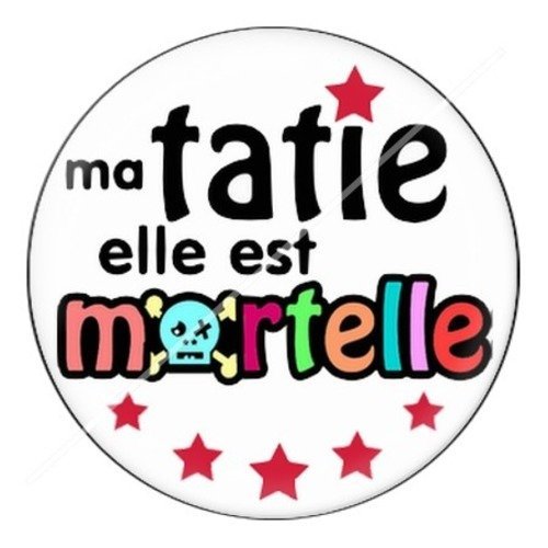 Cabochon résine à coller 25 mm tatie / tata c7