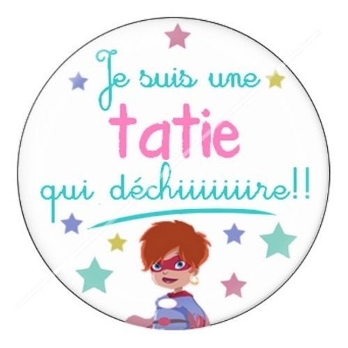 Cabochon résine à coller 25 mm tatie / tata c9