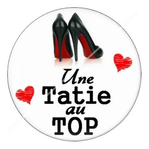 Cabochon résine à coller 25 mm tatie / tata c11