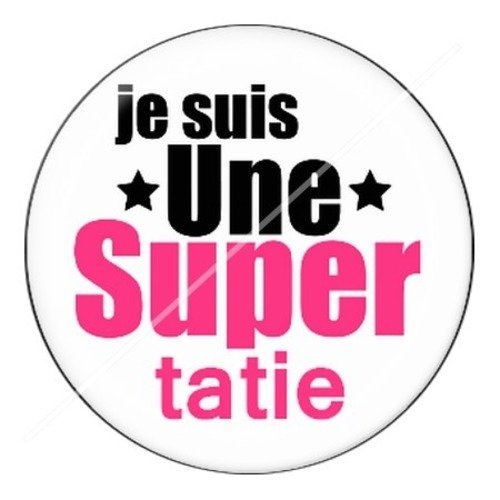 Cabochon résine à coller 25 mm tatie / tata c13