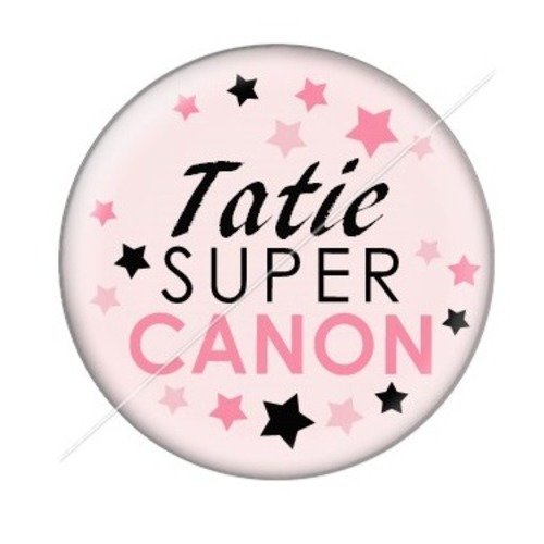 Cabochon résine à coller 25 mm tatie / tata d1