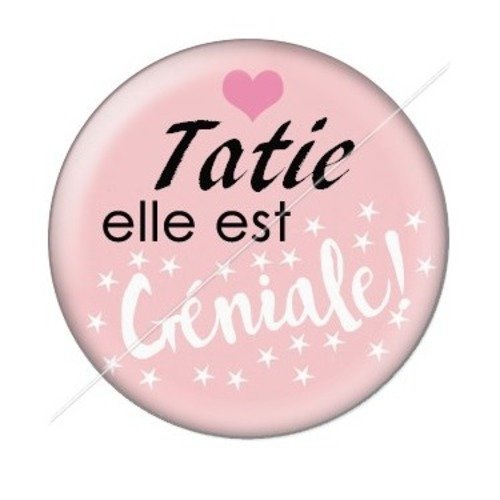 Cabochon résine à coller 25 mm tatie / tata d3