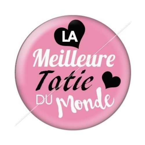 Cabochon résine à coller 25 mm tatie / tata d5