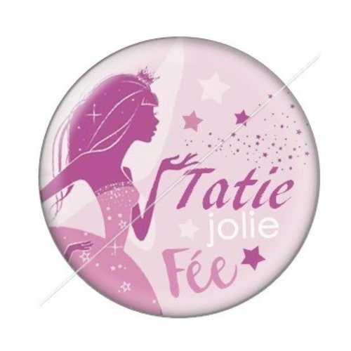 Cabochon résine à coller 25 mm tatie / tata d6