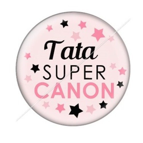 Cabochon résine à coller 25 mm tatie / tata d23