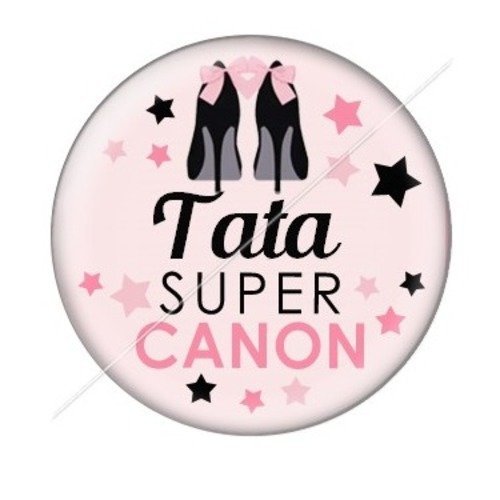 Cabochon résine à coller 25 mm tatie / tata d28