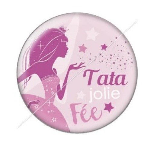 Cabochon résine à coller 25 mm tatie / tata d29