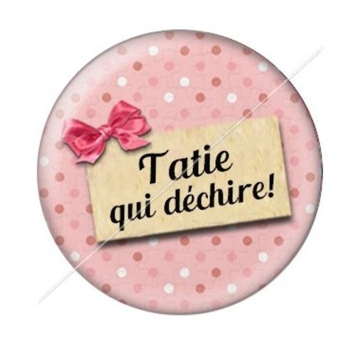 Cabochon résine à coller 25 mm tatie / tata d45